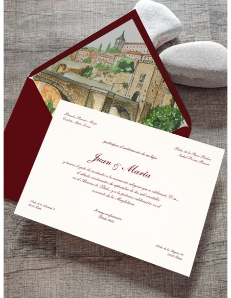 Invitacion boda Acuarela Alcazar de Toledo