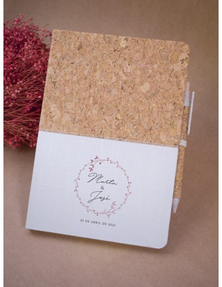 Cuaderno notas corcho regalo bodas