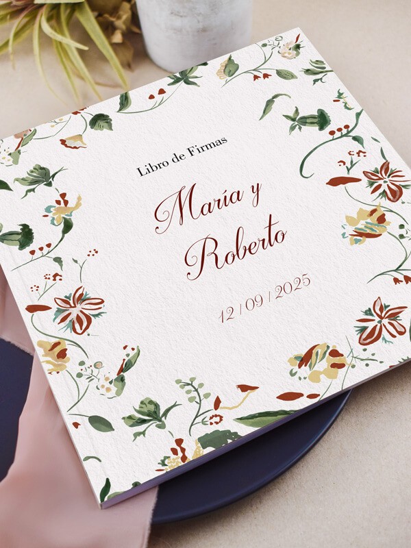 Libro firmas Boda POPPY FLOR