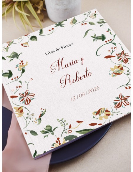 Libro firmas Boda POPPY FLOR