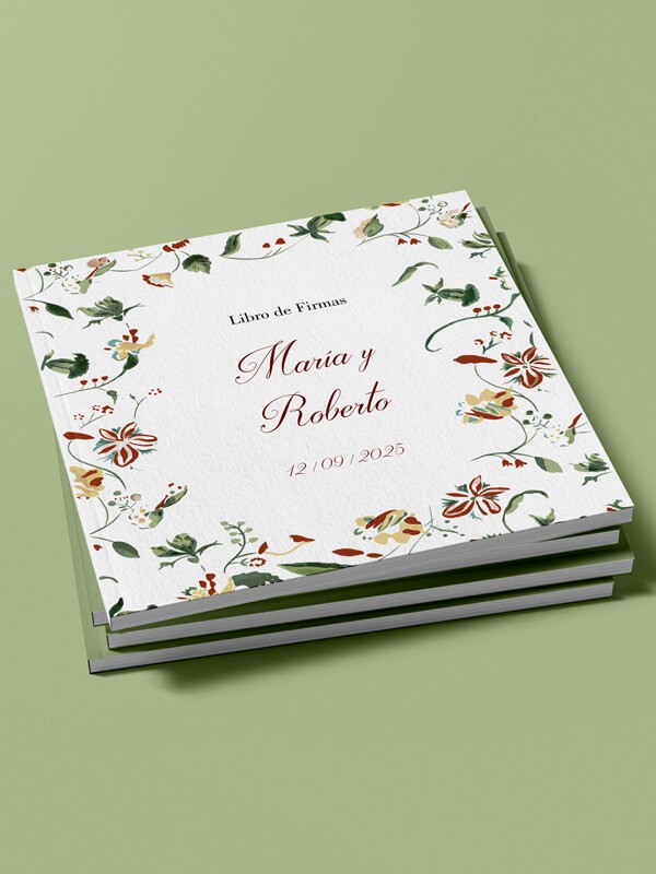 Libro firmas Boda POPPY FLOR
