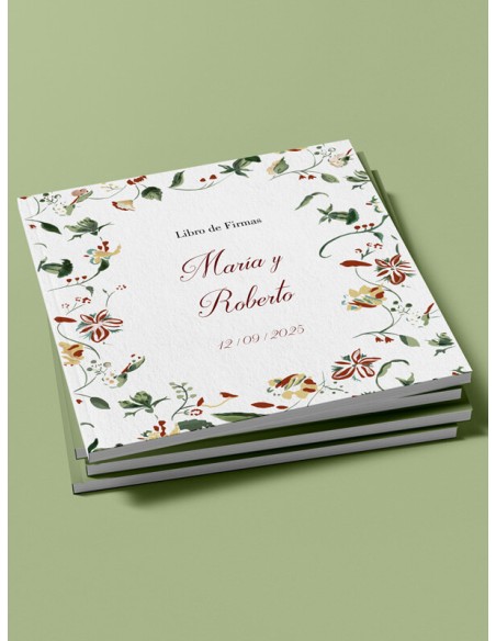 Libro firmas Boda POPPY FLOR