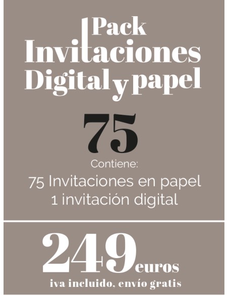 Pack Invitaciones Papel y Digital 75