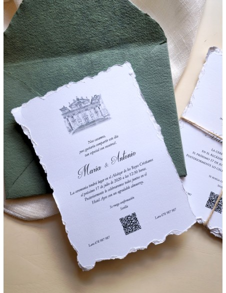 Invitaciones boda con sobres algodón Cotton