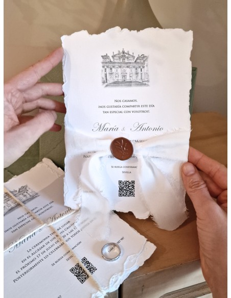 Invitaciones boda con sobres algodón Cotton