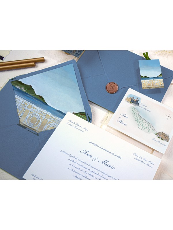 Invitaciones boda acuarela Playa de...