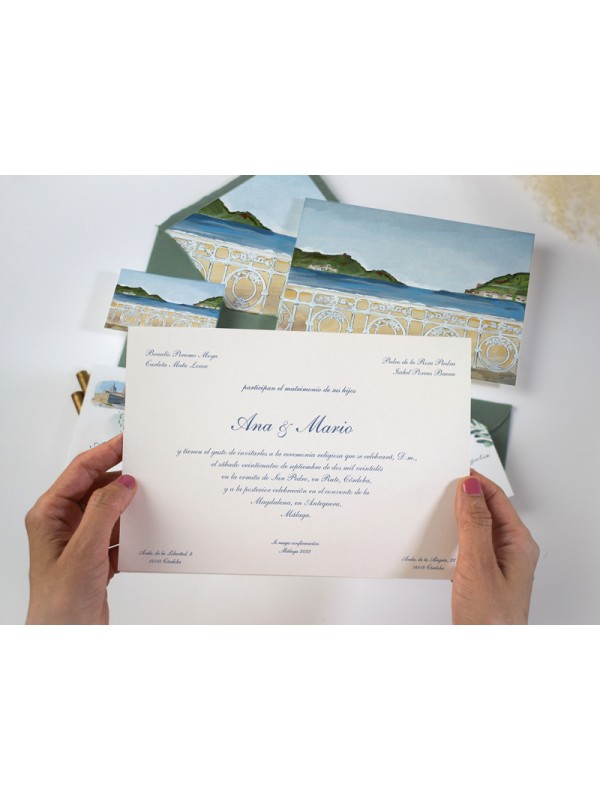 Invitaciones boda acuarela Playa de...