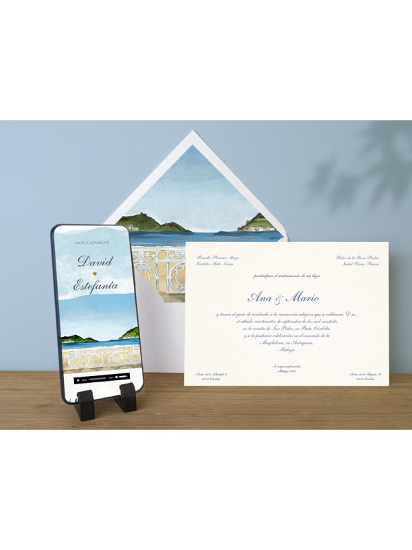 Invitaciones boda acuarela Playa de...