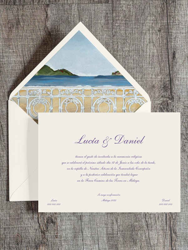 Invitaciones boda acuarela Playa de...