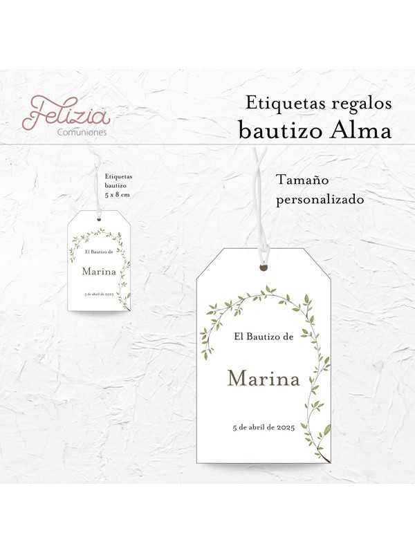 Etiquetas bautizo Alma