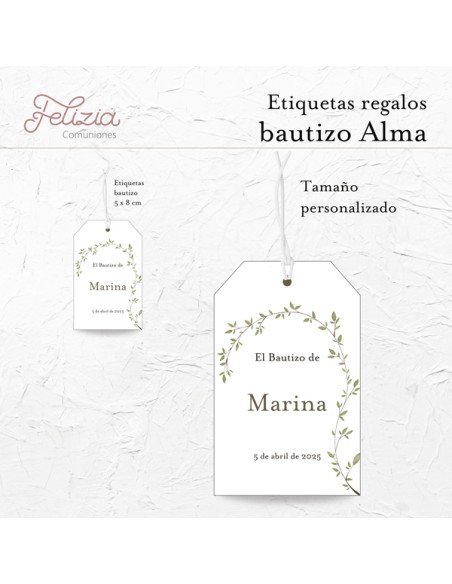 Etiquetas bautizo Alma