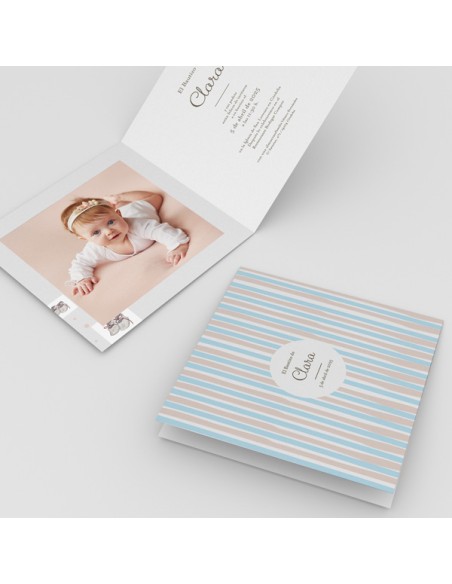 Invitación bautizo díptico niña