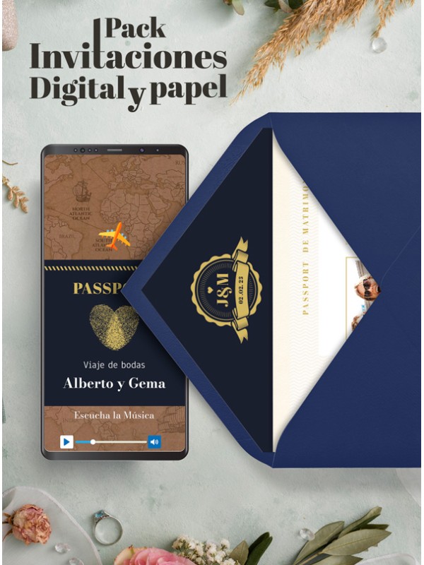 Pack Invitaciones Papel y Digital 75