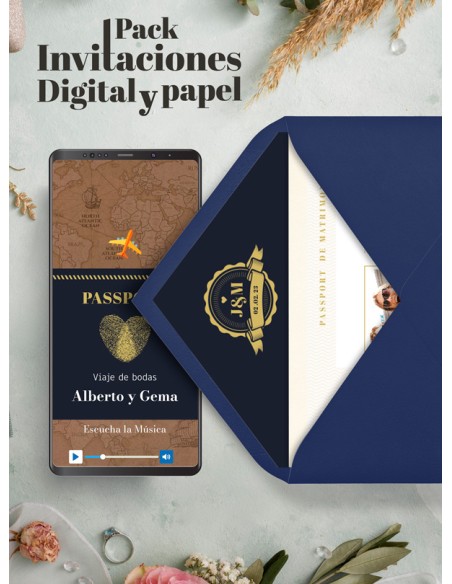 Pack Invitaciones Papel y Digital 75