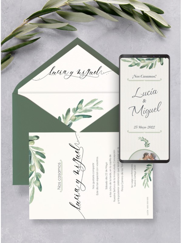 Pack Invitaciones Papel y Digital 75