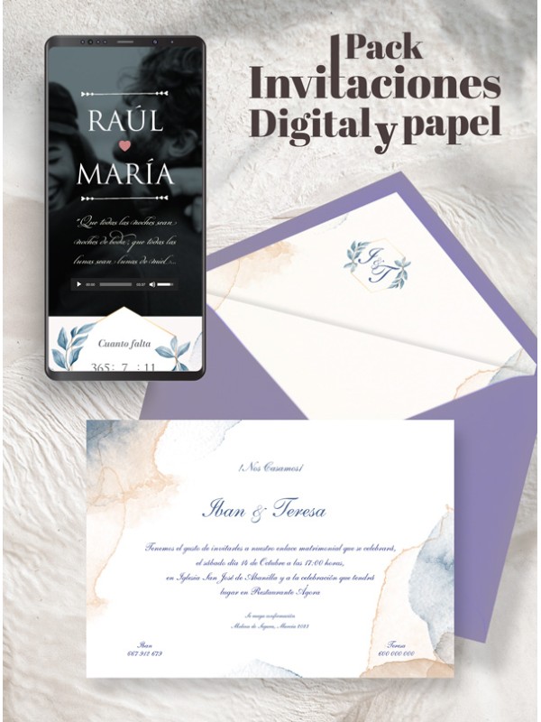 Pack Invitaciones Papel y Digital 75
