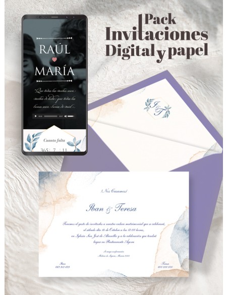 Pack Invitaciones Papel y Digital 75