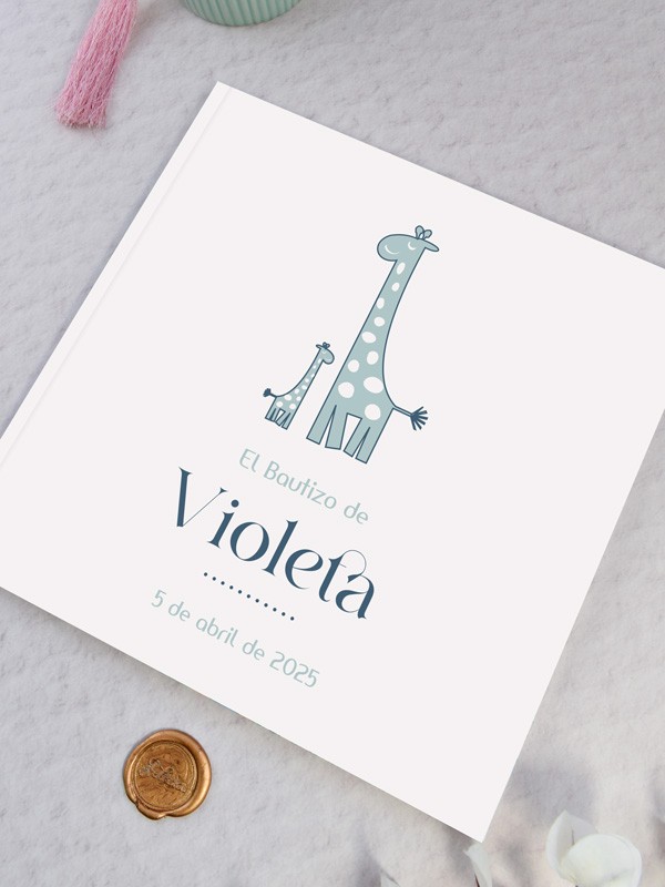 Libro firmas Bautizo La Jirafa Lola