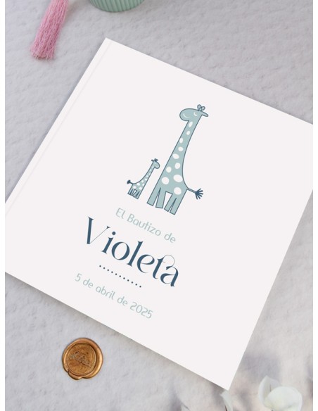 Libro firmas Bautizo La Jirafa Lola