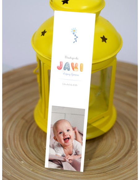 Marcapáginas Bautizo Iniciales