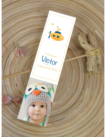 Marcapáginas Bautizo Submarino Amarillo