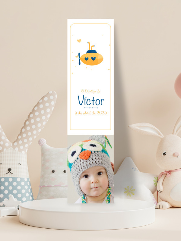 Marcapáginas Bautizo Ballena Love