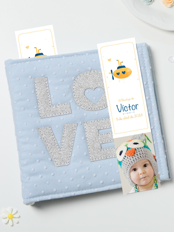 Marcapáginas Bautizo Ballena Love