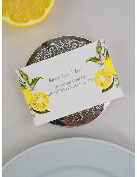 Tarjeta agradecimiento limones