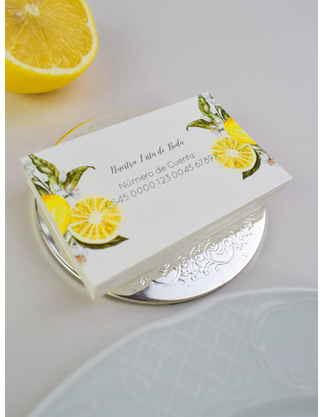 Tarjeta agradecimiento limones