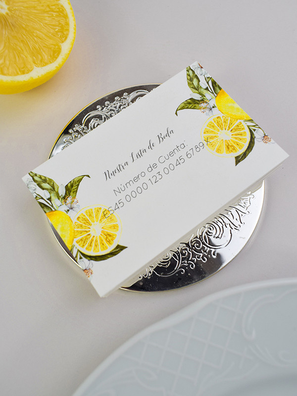 Tarjeta agradecimiento limones