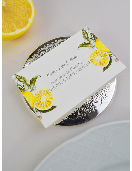 Tarjeta agradecimiento limones