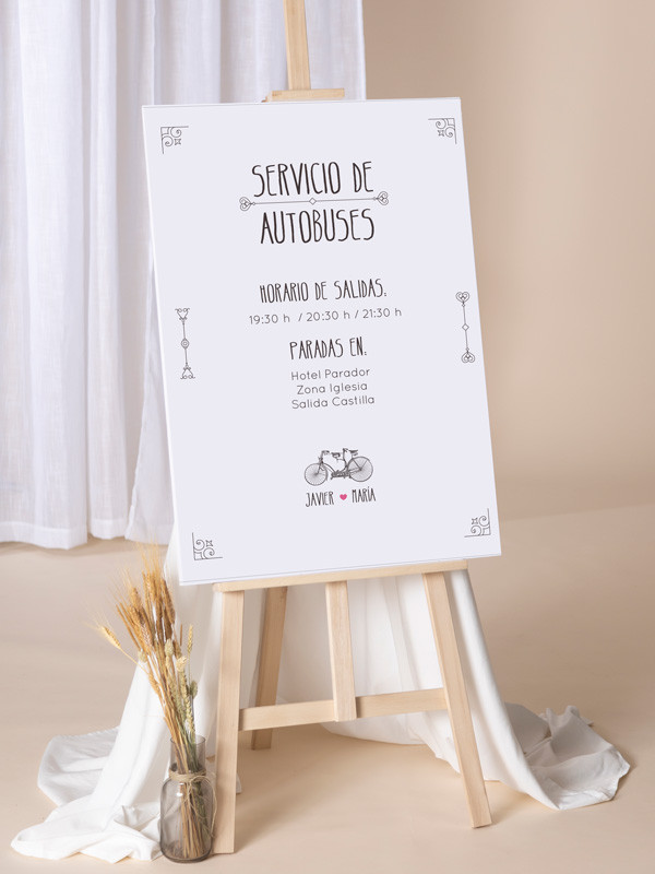 Poster-boda-dibujo-bicicleta-original
