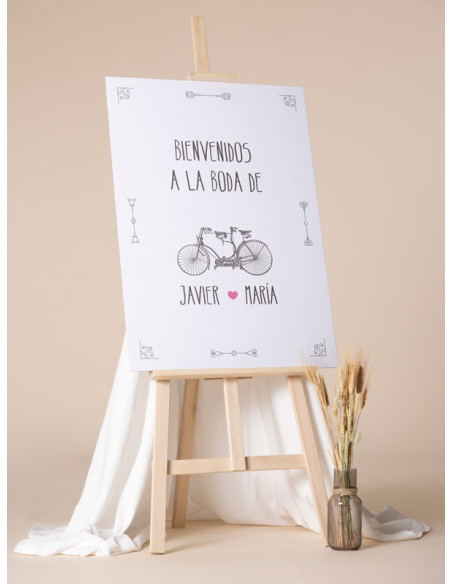 Poster-boda-dibujo-bicicleta-nombres-novios