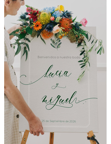 cartel de boda olivo