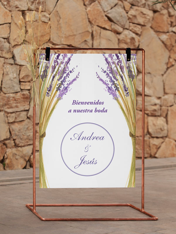 Poster de boda flor de lavanda orginal