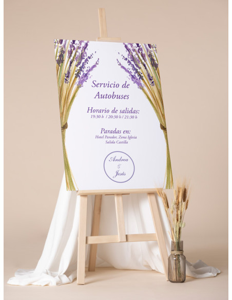 Poster de boda flor de lavanda