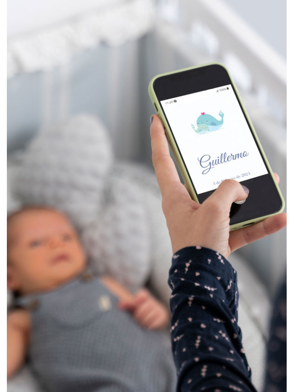 Invitación digital bautizo Ballena Love