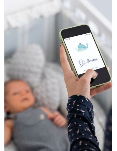 Invitación digital bautizo Ballena Love
