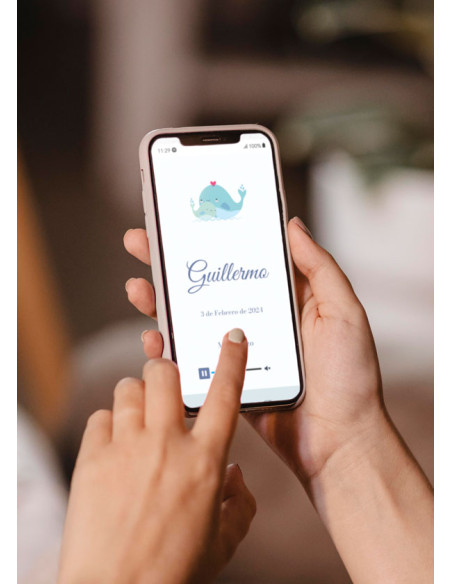 Invitación digital bautizo Ballena Love