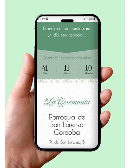 Invitación digital Comunión Muñeca