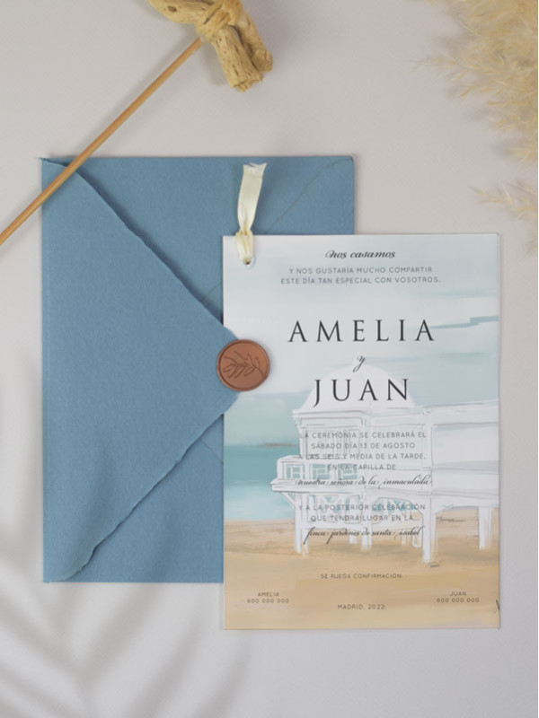 Invitación boda superpuesta...