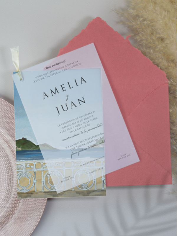 Invitación boda superpuesta...