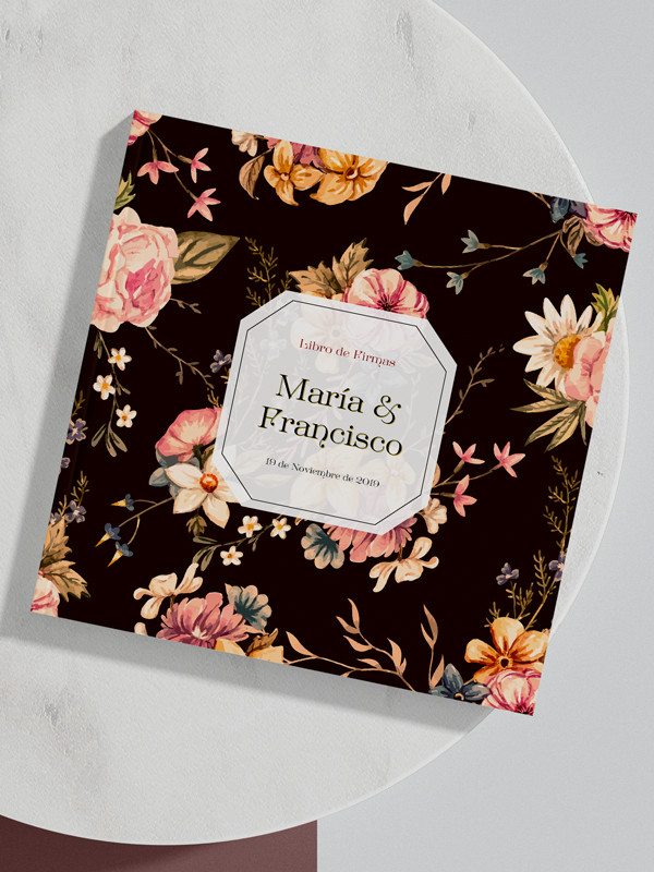 Libro firmas Boda flor de noche
