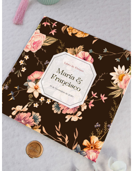 Libro firmas Boda flor de noche