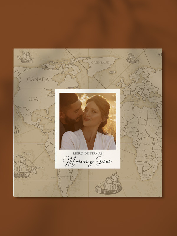 Libro firmas Boda Pasaporte viajes