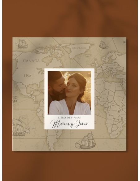 Libro firmas Boda Pasaporte viajes