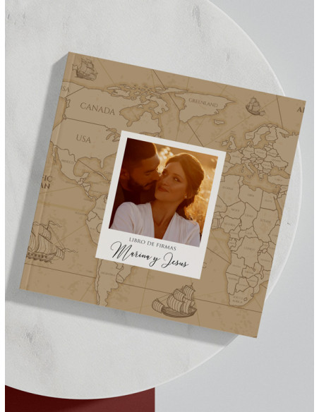 Libro firmas Boda Pasaporte viajes