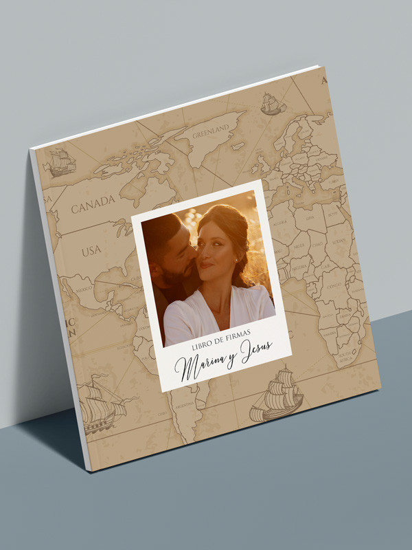 Libro de firmas para boda pasaporte viajes