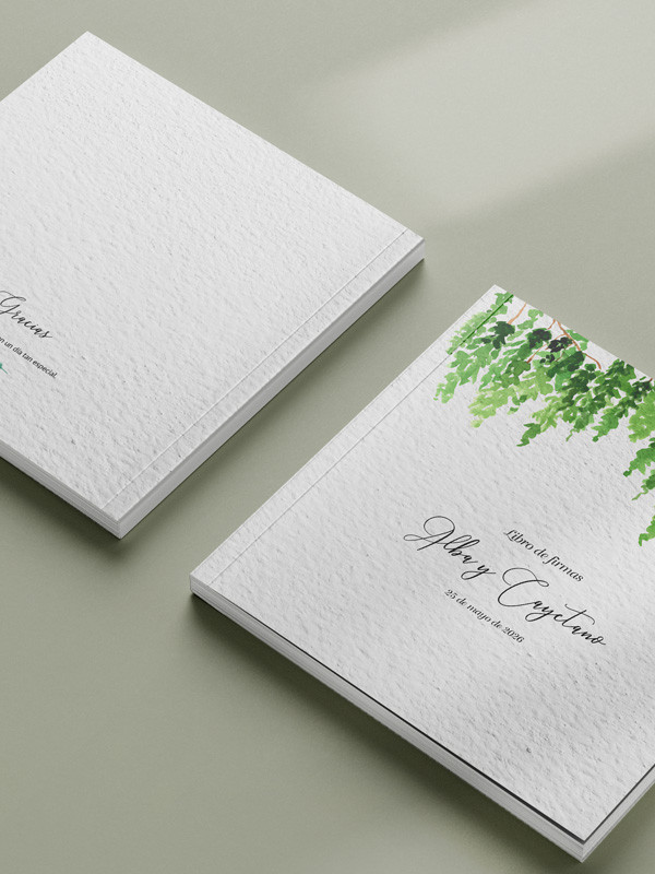 Libro firmas Boda Helecho Boho