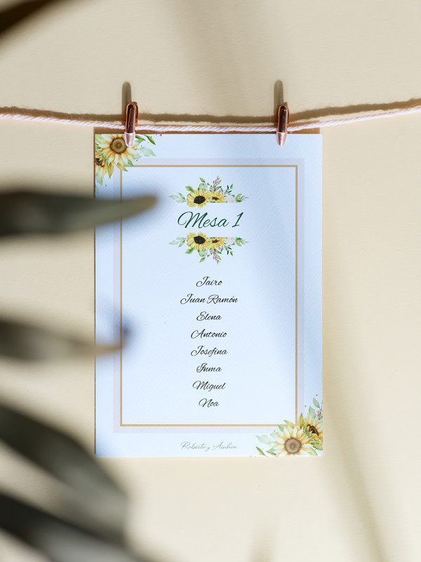 Seating boda Girasoles